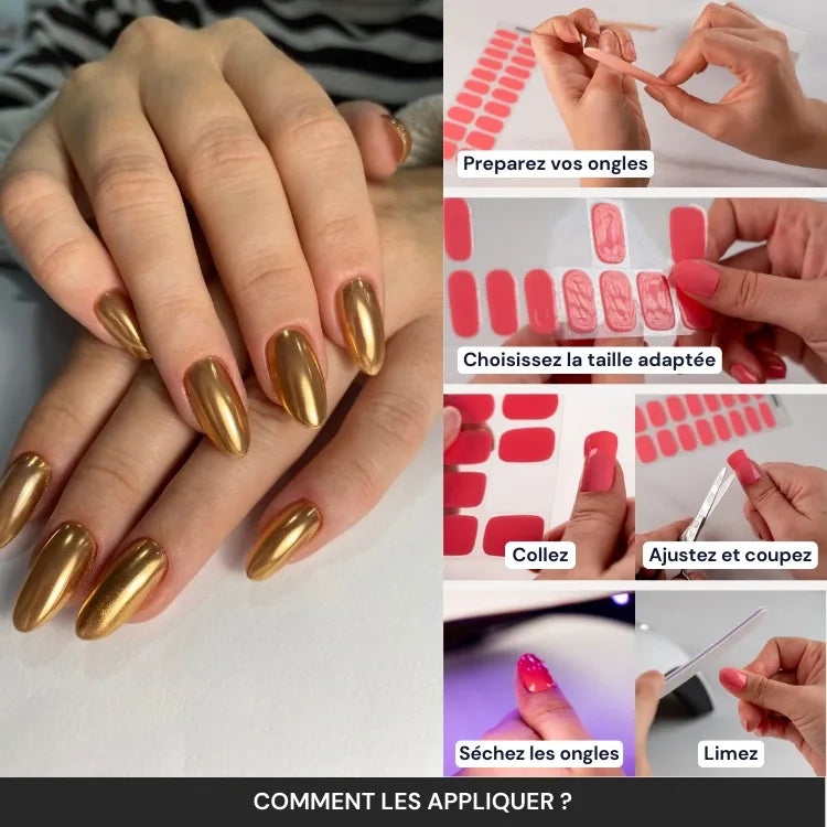 Kit Ongle En Gel Or Chrome
