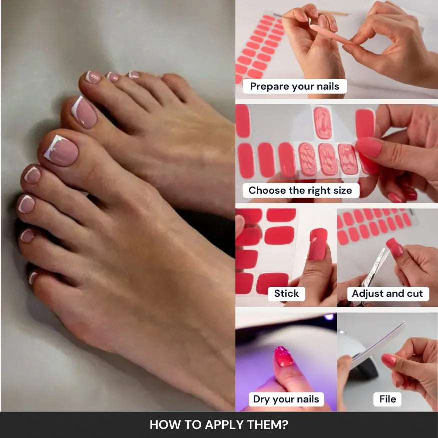 French White Gel Pedicure Strips Kit
