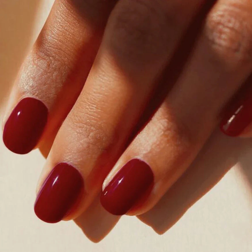 Burgundy Red Gel Nail Strips Wrap