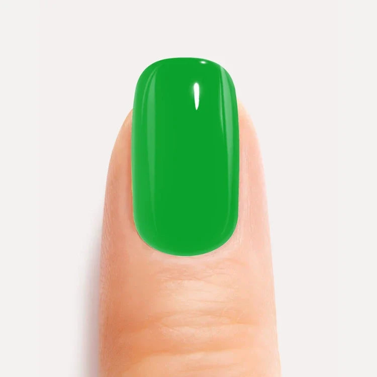 Green Gel Nail Strips Close up