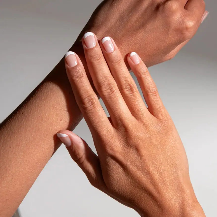 French white gel nail wraps