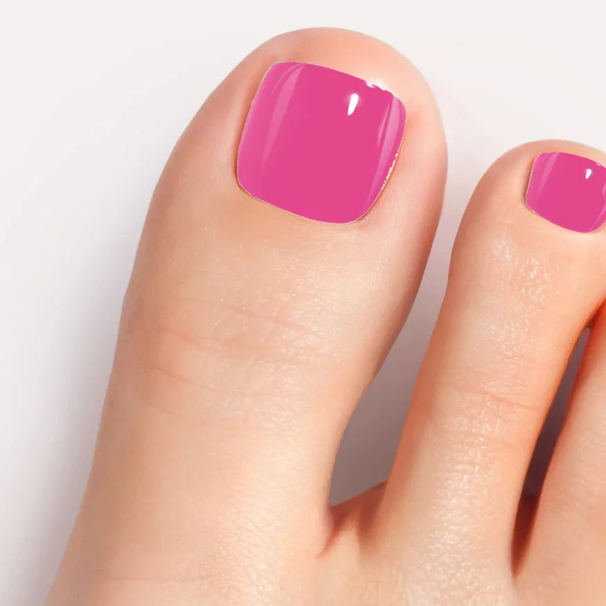 Fuchsia Pink Gel Pedicure Strips Kit