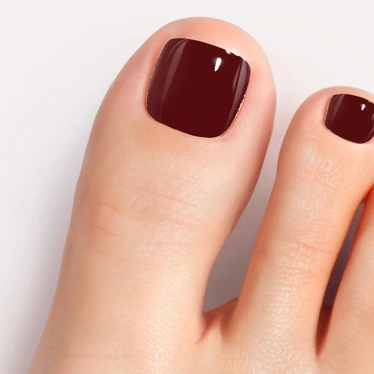 Burgundy Gel Pedicure Strips Kit