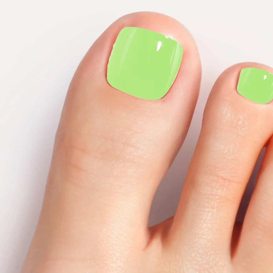 Neon Green Gel Pedicure Strips Kit