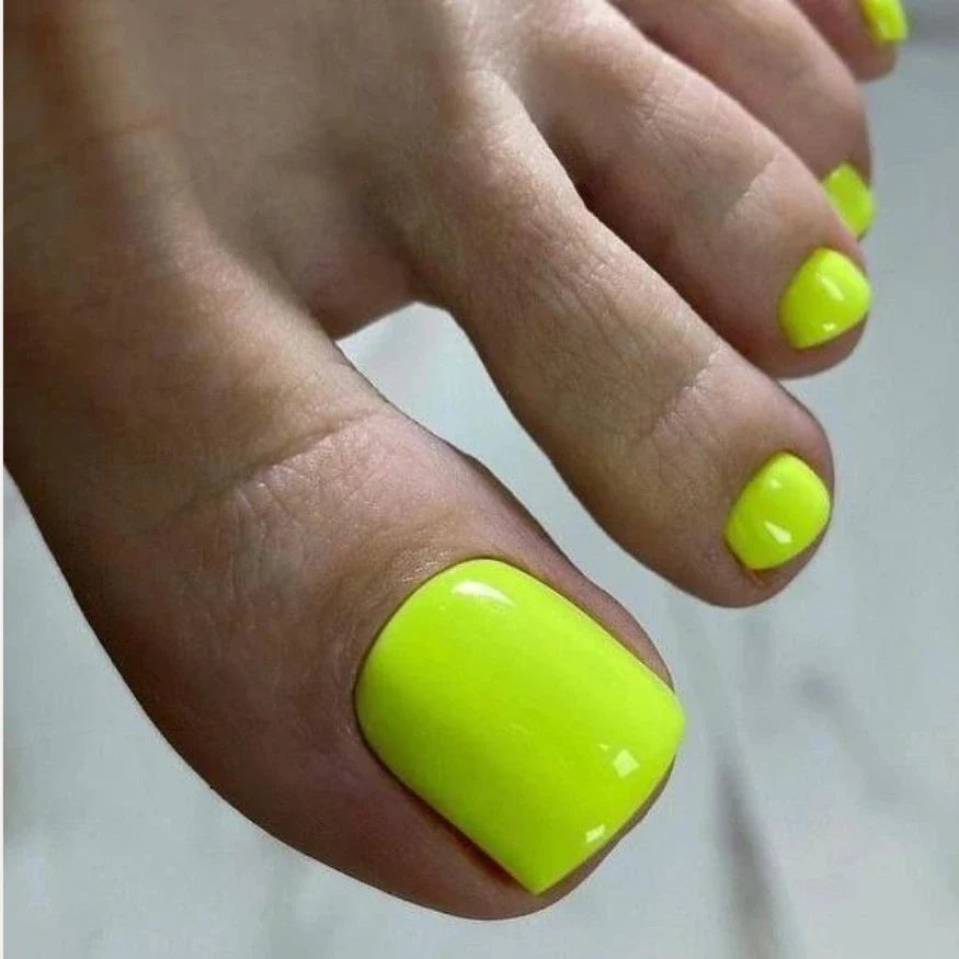 Neon Green Gel Pedicure Strips Kit
