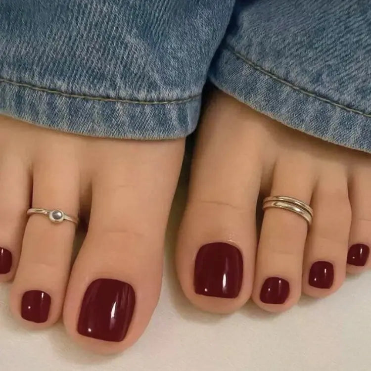 Burgundy Gel Pedicure Strips Kit