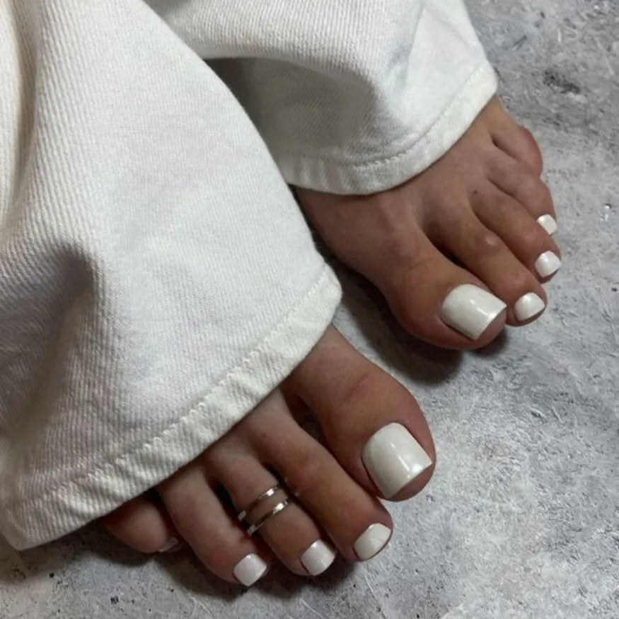 Pearl White Gel Pedicure Strips Kit