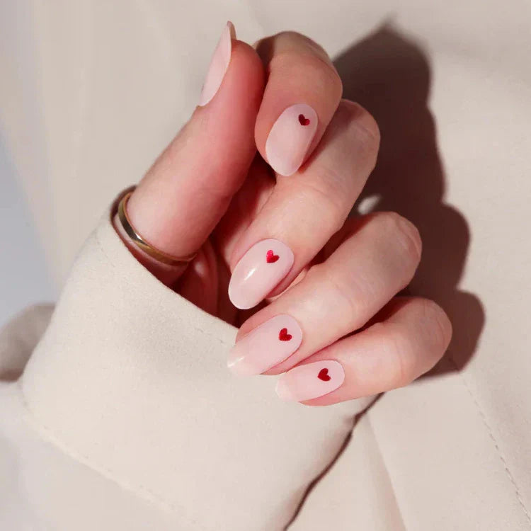 Heart Pattern Gel Nail Strips Kit