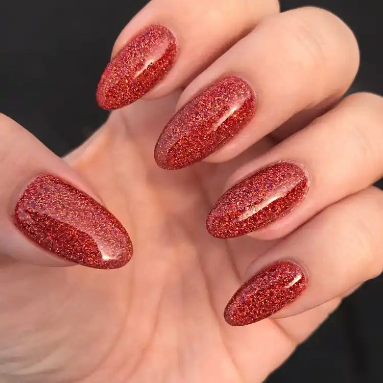 Glittery Red Gel Nail Strips Kit