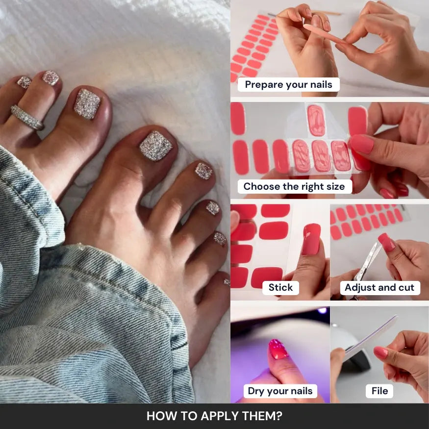 Silver Gel Pedicure Strips Kit