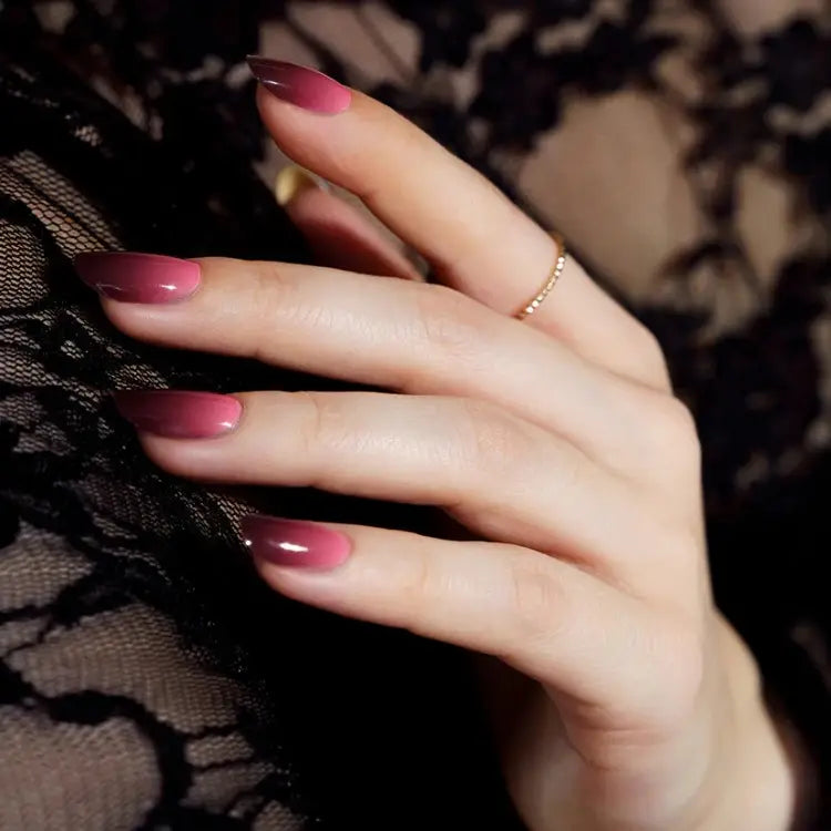 Black and Red Babyboomer Gel Nail