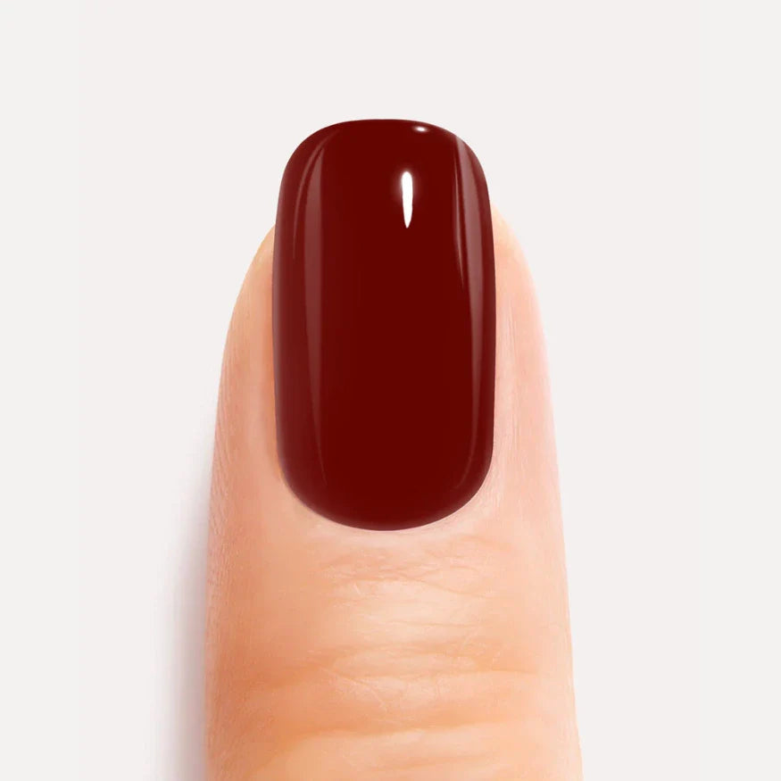 Burgundy Red Gel Nail Strip Close up