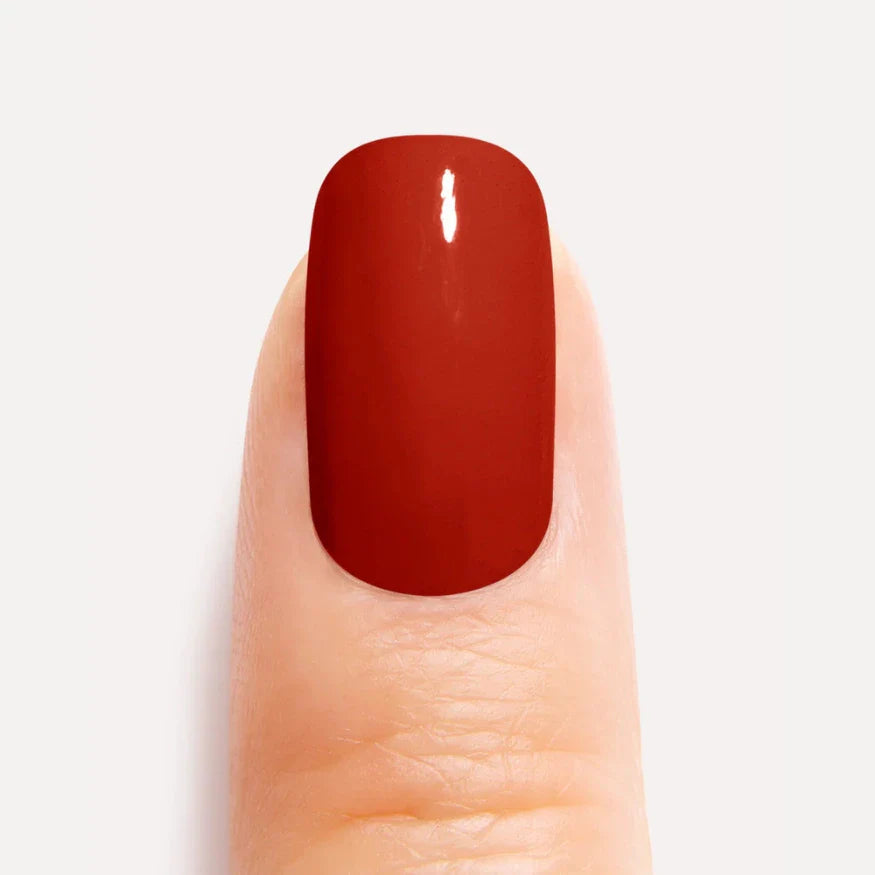 Cherry Red Gel Nail Strips Close Up