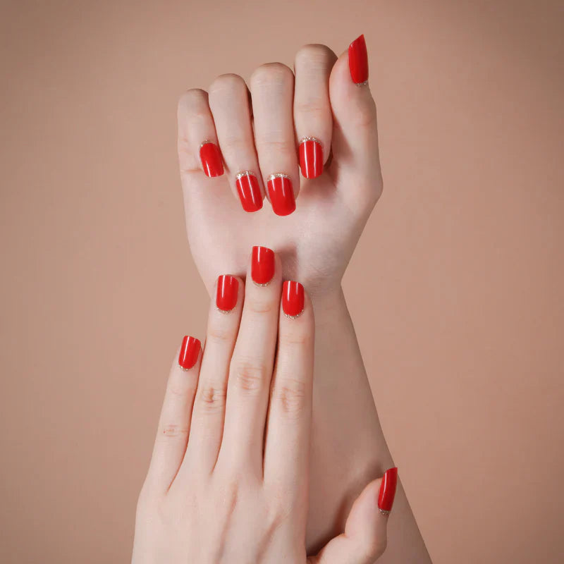 Deep Glittery Red Gel Nail Wraps