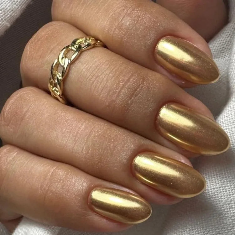 Gold Chrome Gel Nail Strips