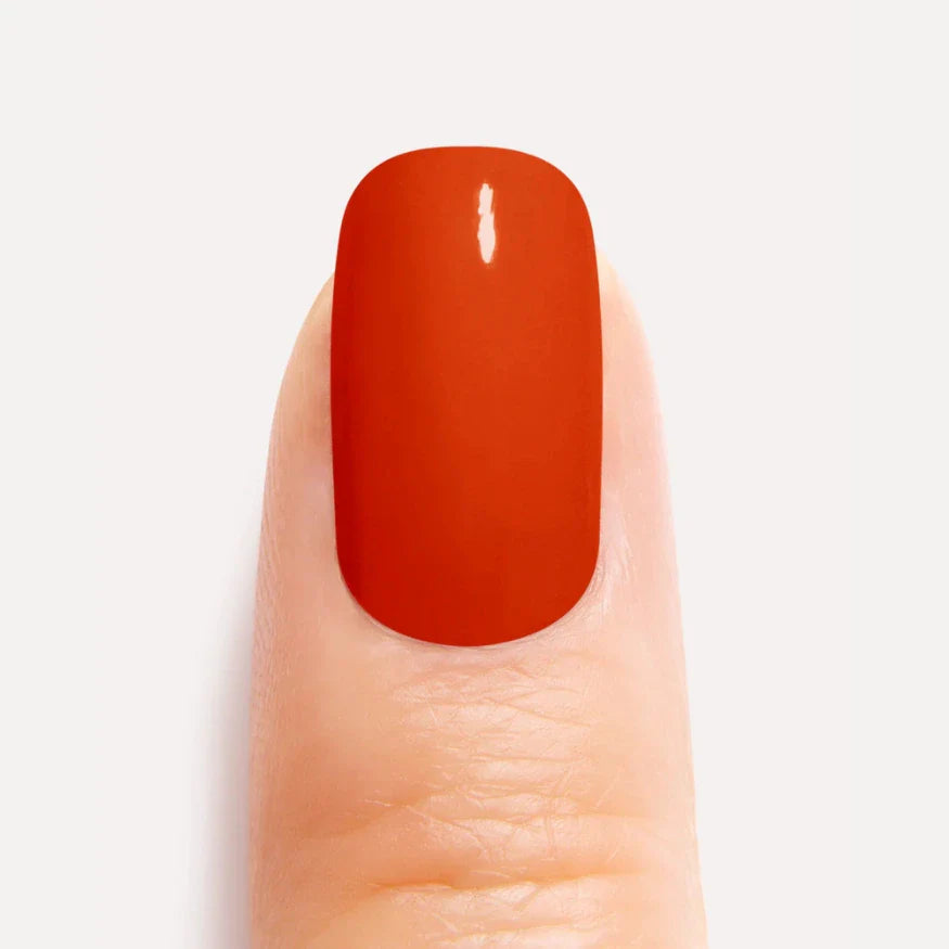 Light Red Gel Nail Strips Close Up