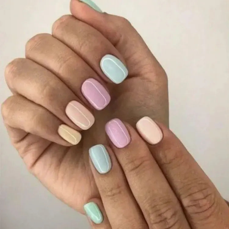 Multicolor Pastel Gel Nail Strips