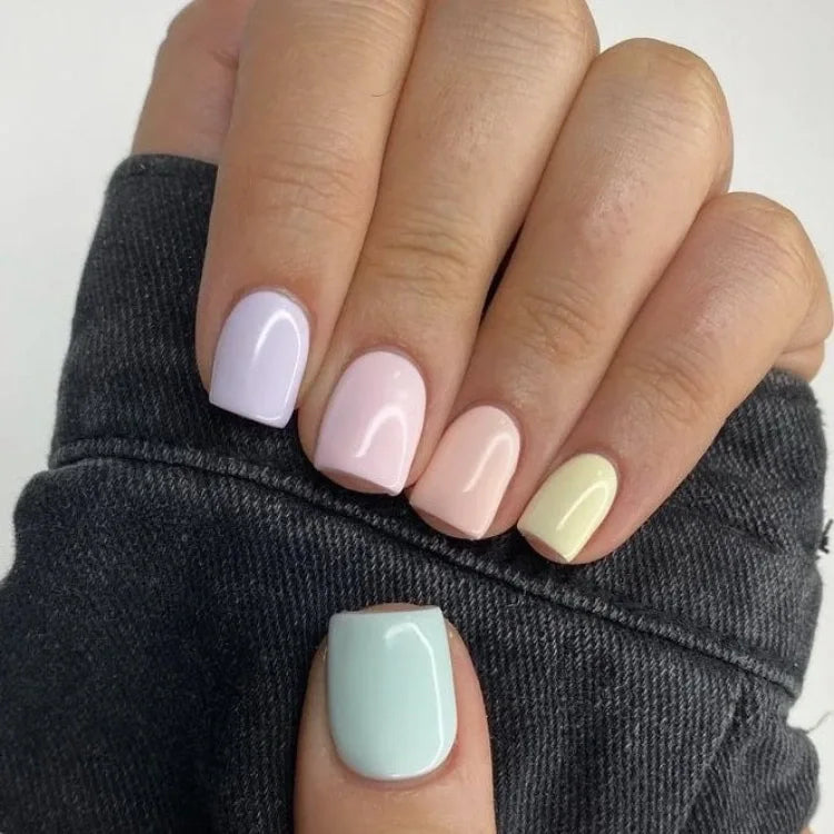 Multicolor Pastel Gel Nail Strips
