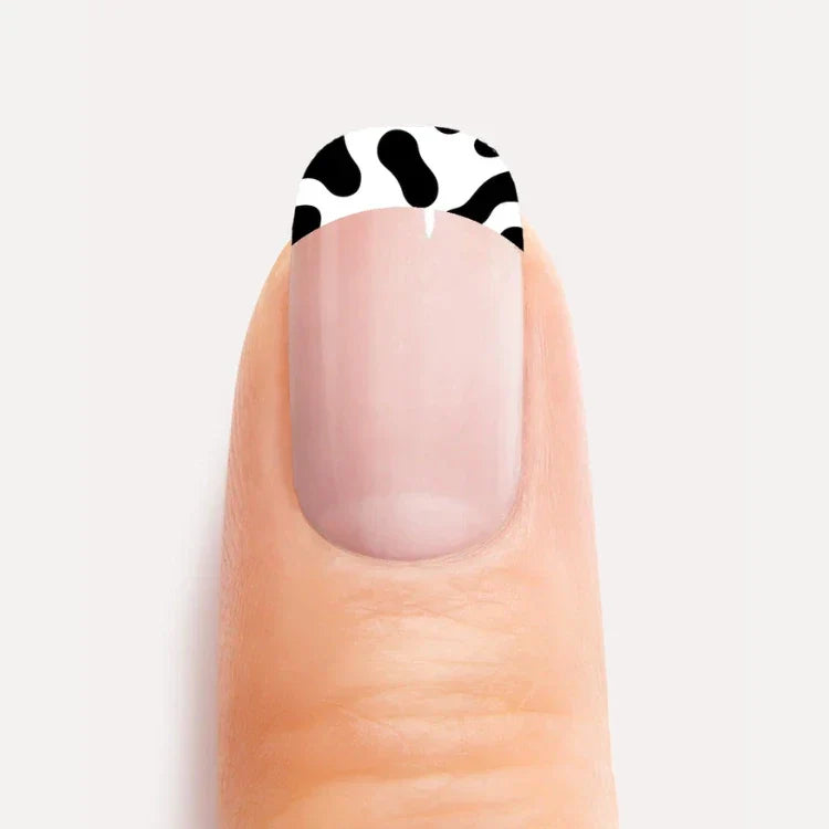 Spotted Pattern French Gel Nail Close up