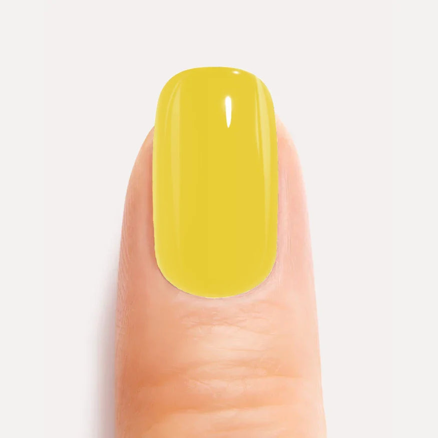 Yellow Gel Nail Strips close up