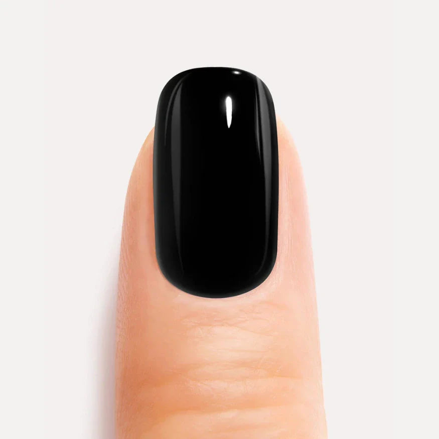 Black gel nail strips closeup