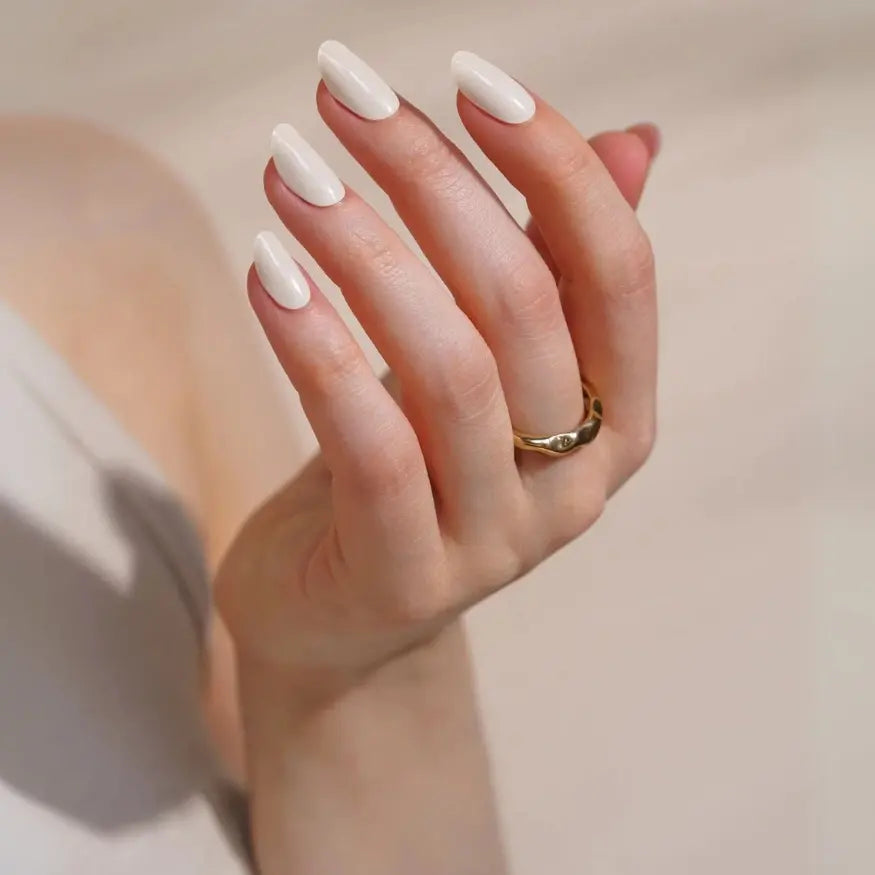 Cream white gel nail wraps