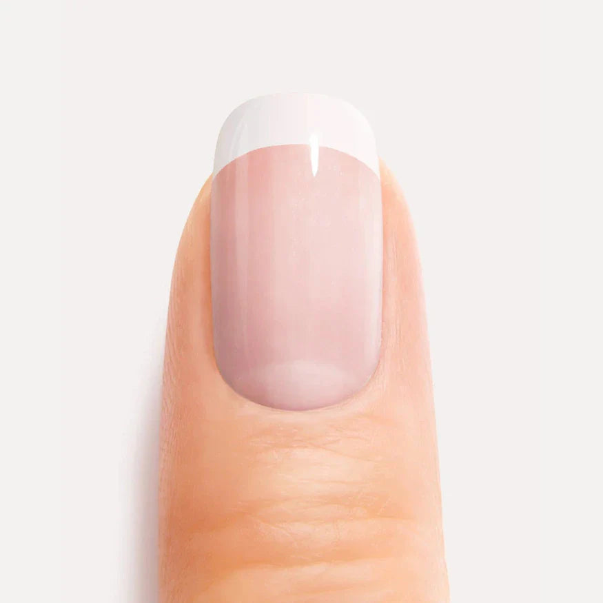 french white gel nail strips close up
