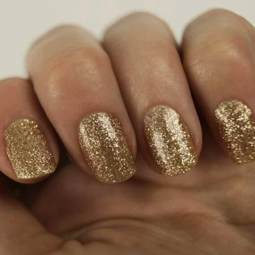 Golden gel nail wraps
