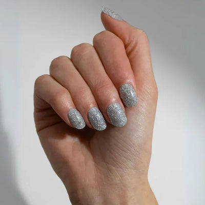 Silver Glitter Gel Nail Strips Kit