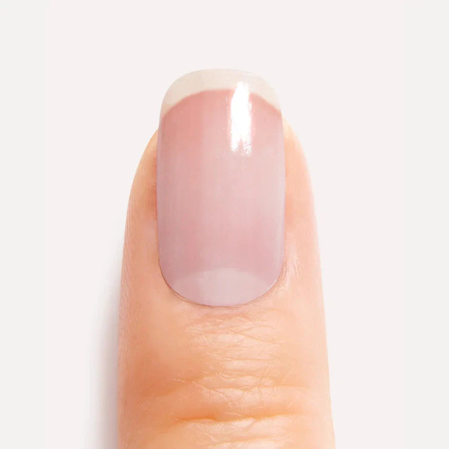 Transparent gel nail strips closeup